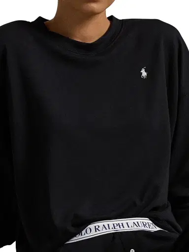 Polo Ralph Lauren Women's French Terry 2-Piece Pajama Set - Polo Black | Thumbnail 5