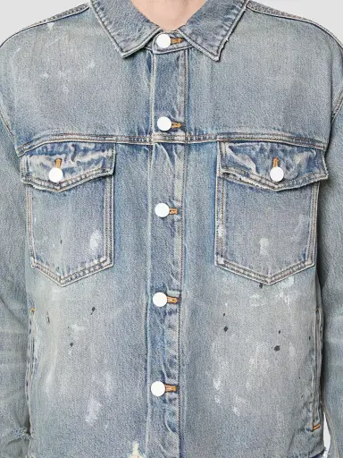 Purple Brand Men's Distressed Denim Jacket - Light Indigo - Size XXL | Thumbnail 3