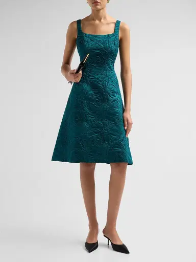 Teri Jon by Rickie Freeman Women's Embossed Jacquard Mini Dress | Thumbnail 2 Teri Jon by Rickie Freeman Women's Embossed Jacquard Mini Dress | Thumbnail 2