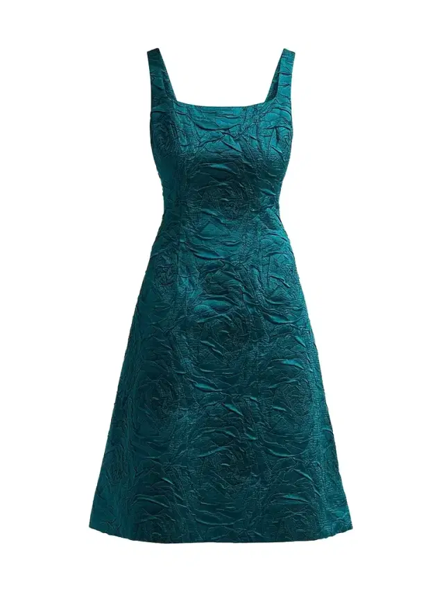 Teri Jon by Rickie Freeman Women's Embossed Jacquard Mini Dress - Emerald