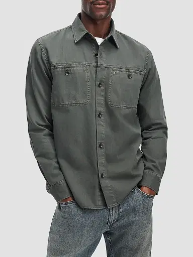 rag & bone Men's Overdyed Cotton Workwear Shirt | Thumbnail 4 rag & bone Men's Overdyed Cotton Workwear Shirt | Thumbnail 4