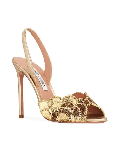 Aquazzura Women's Ce Soir Metallic Leather Stiletto Sandals | Thumbnail 2 Aquazzura Women's Ce Soir Metallic Leather Stiletto Sandals | Thumbnail 2
