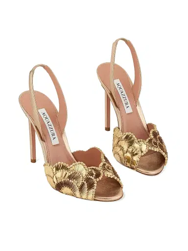 Aquazzura Women's Ce Soir Metallic Leather Stiletto Sandals | Thumbnail 3 Aquazzura Women's Ce Soir Metallic Leather Stiletto Sandals | Thumbnail 3