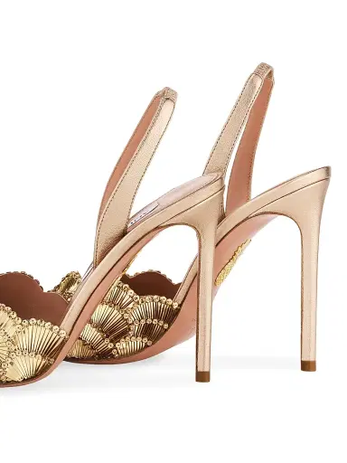 Aquazzura Women's Ce Soir Metallic Leather Stiletto Sandals | Thumbnail 4 Aquazzura Women's Ce Soir Metallic Leather Stiletto Sandals | Thumbnail 4