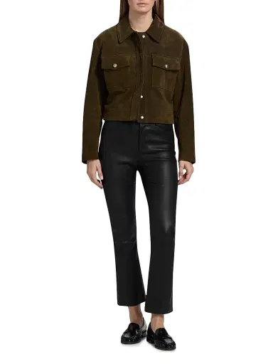 LAMARQUE Women's Faris Leather Flared Crop Pants - Black - Size 00 | Thumbnail 2 LAMARQUE Women's Faris Leather Flared Crop Pants - Black - Size 00 | Thumbnail 2