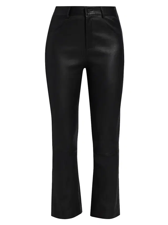 LAMARQUE Women's Faris Leather Flared Crop Pants - Black - Size 00