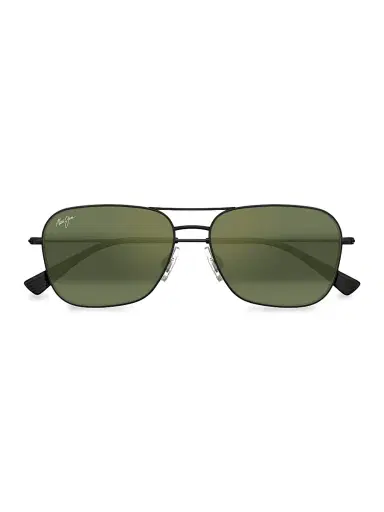 Maui Jim Men's Elua Naauao 58MM Aviator Sunglasses - Green Matte Black | Thumbnail 2