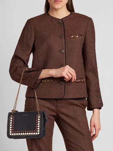 Etro Women's Studded Suede Crossbody Clutch - Blue | Thumbnail 3
