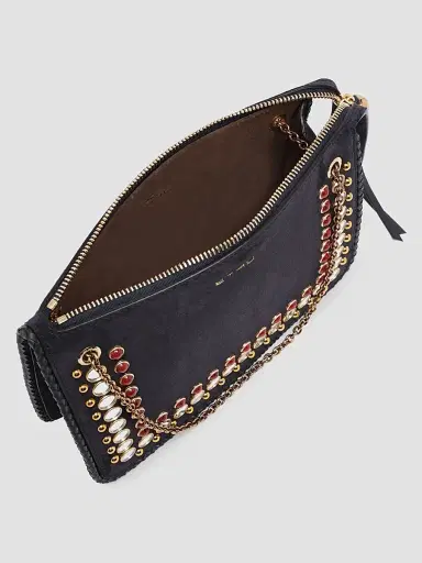 Etro Women's Studded Suede Crossbody Clutch - Blue | Thumbnail 4