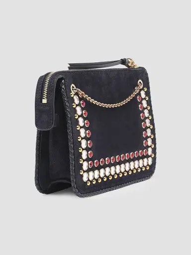 Etro Women's Studded Suede Crossbody Clutch - Blue | Thumbnail 5