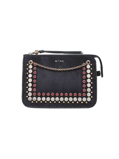 Etro Women's Studded Suede Crossbody Clutch - Blue | Thumbnail 1