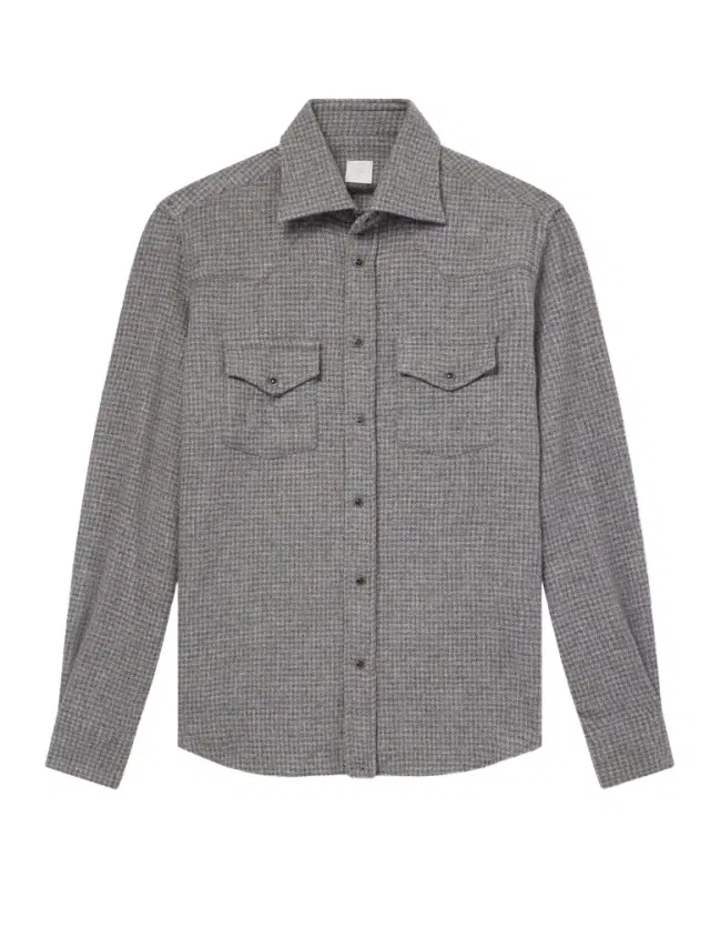 ELEVENTY Texas Houndstooth Wool and Cashmere-Blend Shirt - Men