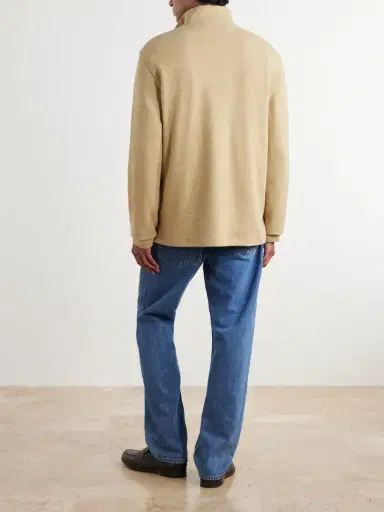 Polo Ralph Lauren Logo-Embroidered Cotton-Jersey Half-Zip Sweater - Men | Thumbnail 4