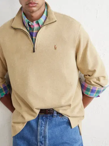 Polo Ralph Lauren Logo-Embroidered Cotton-Jersey Half-Zip Sweater - Men | Thumbnail 5