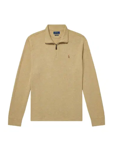 Polo Ralph Lauren Logo-Embroidered Cotton-Jersey Half-Zip Sweater - Men | Thumbnail 1