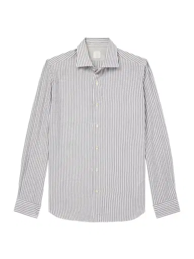ELEVENTY Striped Lyocell and Cotton-Blend Shirt - Men | Thumbnail 1