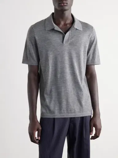 Gabriela Hearst Stendhal Cashmere and Silk-Blend Polo Shirt - Men | Thumbnail 3