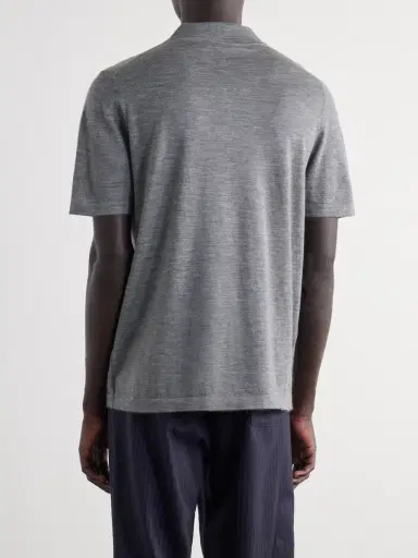 Gabriela Hearst Stendhal Cashmere and Silk-Blend Polo Shirt - Men | Thumbnail 4