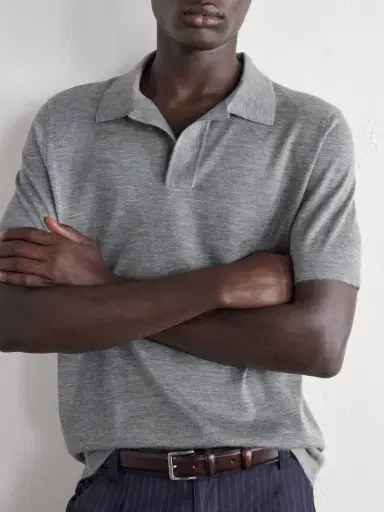 Gabriela Hearst Stendhal Cashmere and Silk-Blend Polo Shirt - Men | Thumbnail 5