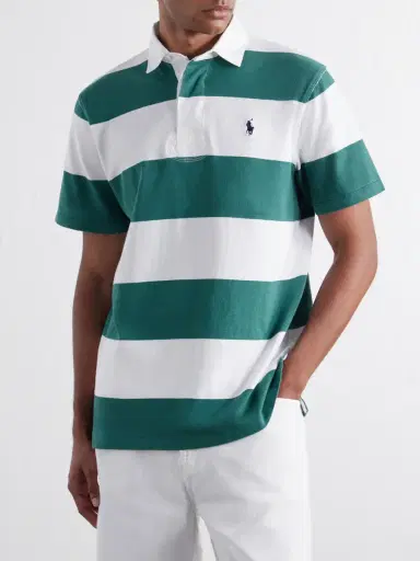 Polo Ralph Lauren Logo-Embroidered Striped Cotton-Jersey Polo Shirt - Men | Thumbnail 3