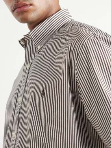 Polo Ralph Lauren Logo-Embroidered Striped Cotton-Blend Poplin Shirt - Men | Thumbnail 5
