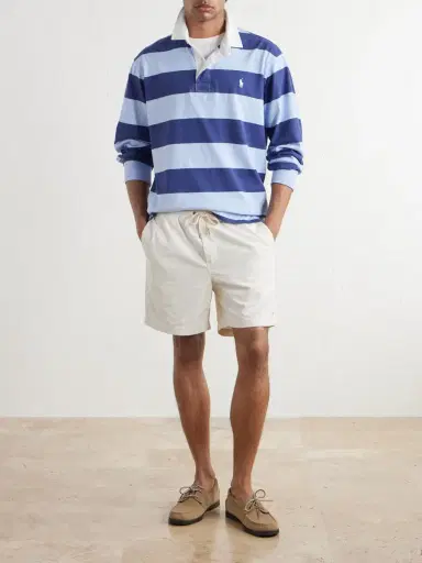Polo Ralph Lauren Logo-Embroidered Striped Cotton-Jersey Polo Sweater - Men | Thumbnail 2