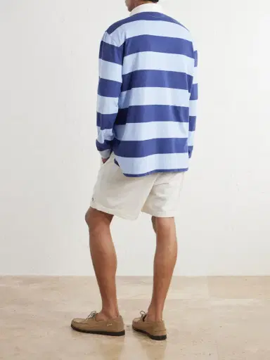 Polo Ralph Lauren Logo-Embroidered Striped Cotton-Jersey Polo Sweater - Men | Thumbnail 4