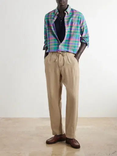 Polo Ralph Lauren Straight-Leg Pleated Linen Trousers - Men | Thumbnail 2