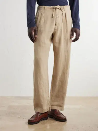 Polo Ralph Lauren Straight-Leg Pleated Linen Trousers - Men | Thumbnail 3