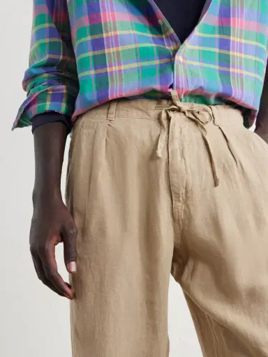 Polo Ralph Lauren Straight-Leg Pleated Linen Trousers - Men | Thumbnail 5