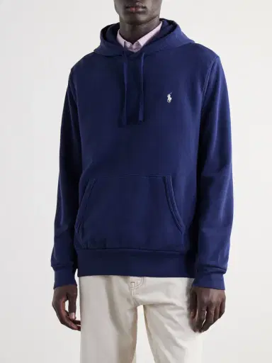 Polo Ralph Lauren Logo-Embroidered Cotton-Jersey Hoodie - Men | Thumbnail 3