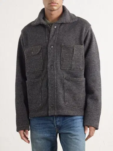 RRL Charles Striped Cotton-Blend Fleece Jacket - Men | Thumbnail 3