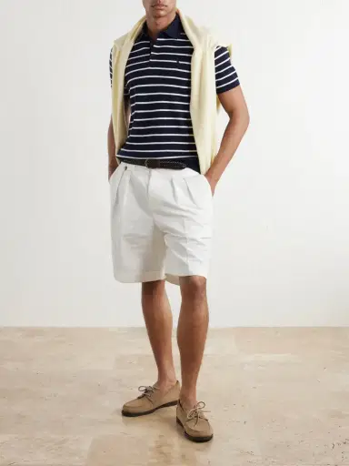 Polo Ralph Lauren Logo-Embroidered Striped Ribbed Cotton Polo Shirt - Men | Thumbnail 2