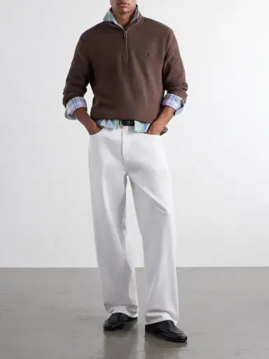 Polo Ralph Lauren Logo-Embroidered Textured-Cotton Half-Zip Sweater - Men | Thumbnail 2