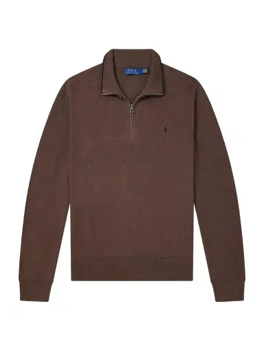Polo Ralph Lauren Logo-Embroidered Textured-Cotton Half-Zip Sweater - Men | Thumbnail 1