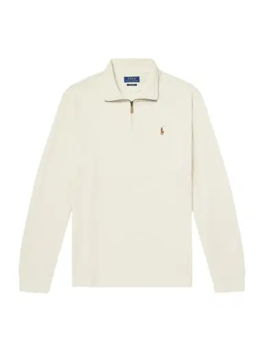 Polo Ralph Lauren Logo-Embroidered Ribbed Cotton Half-Zip Sweater - Men | Thumbnail 1