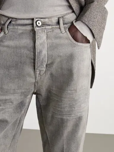 Rick Owens Bolan Straight-Leg Frayed Denim Shorts - Men | Thumbnail 5