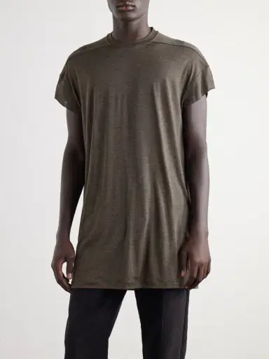 Rick Owens Jumbo Wool and Silk-Blend Jersey T-Shirt - Men | Thumbnail 3