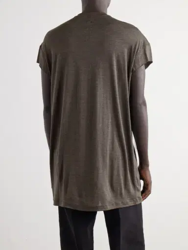 Rick Owens Jumbo Wool and Silk-Blend Jersey T-Shirt - Men | Thumbnail 4