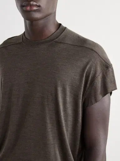Rick Owens Jumbo Wool and Silk-Blend Jersey T-Shirt - Men | Thumbnail 5