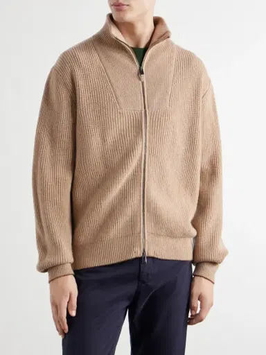 Canali Wool and Cashmere-Blend Zip-Up Sweater - Men | Thumbnail 3 Canali Wool and Cashmere-Blend Zip-Up Sweater - Men | Thumbnail 3