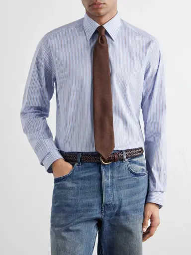 Dolce & Gabbana Striped Cotton-Poplin Shirt - Men | Thumbnail 3