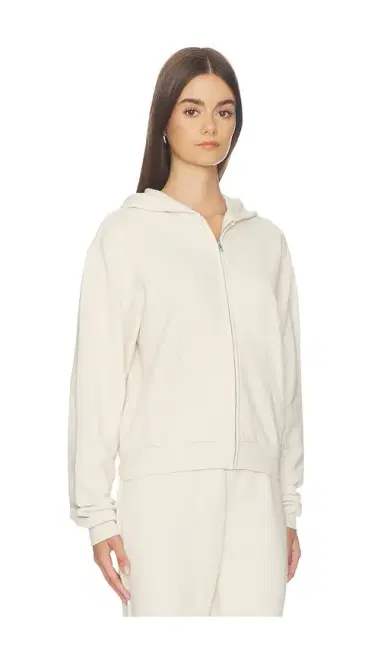 Skims Drapey French Terry Shrunken Zip Up Hoodie | Thumbnail 2