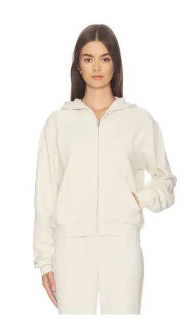 Skims Drapey French Terry Shrunken Zip Up Hoodie | Thumbnail 1