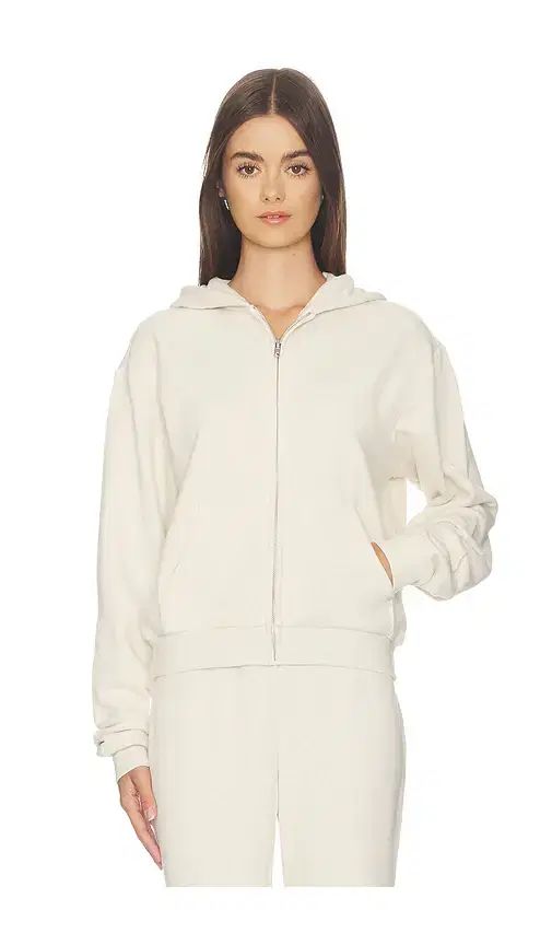 Skims Drapey French Terry Shrunken Zip Up Hoodie