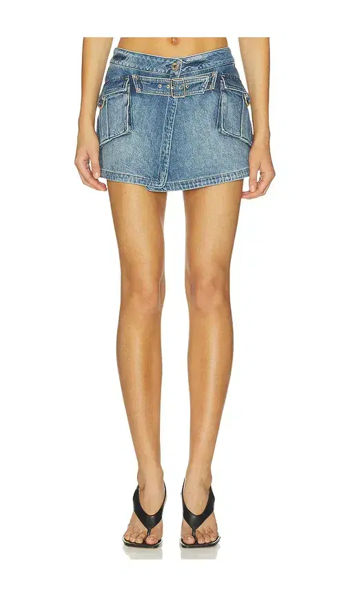 Alice + Olivia Alice + Olivia Brandy Denim Cargo Mini Skirt