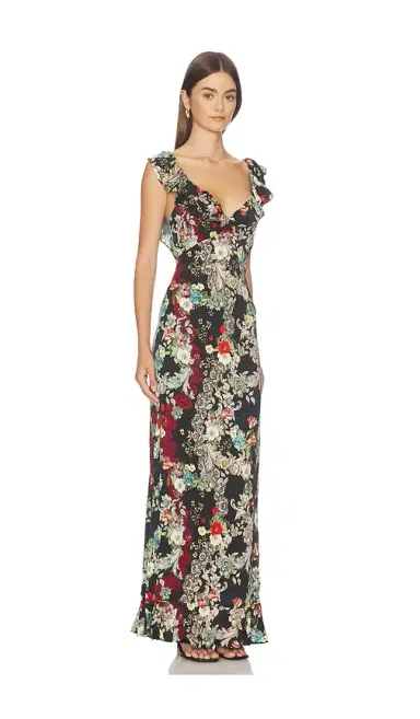 Alice + Olivia Alice + Olivia Gemma Ruffle Maxi Dress | Thumbnail 2