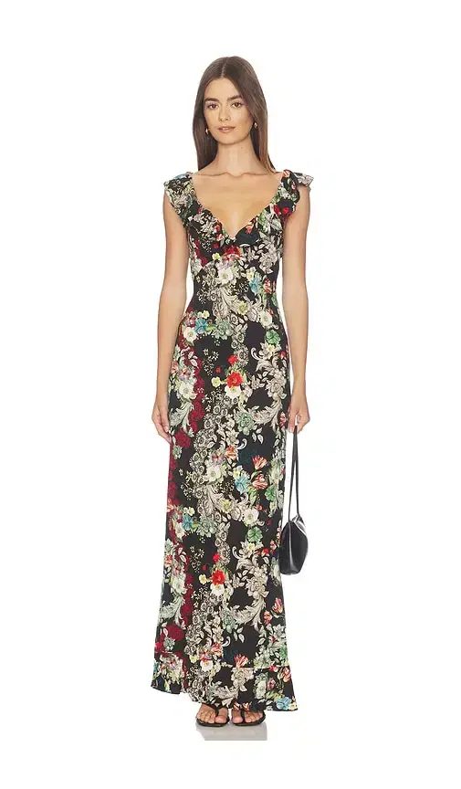 Alice + Olivia Alice + Olivia Gemma Ruffle Maxi Dress