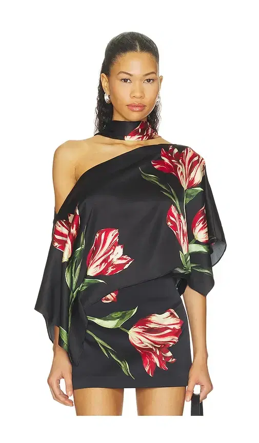 Alice + Olivia Alice + Olivia Rita Ots Draped Cropped Top With Scarf