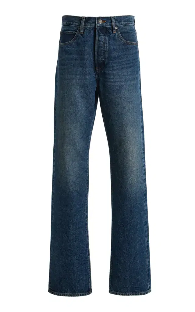 Frame x Sotheby's Vertical Rigid High-Rise Straight-Leg Jeans
